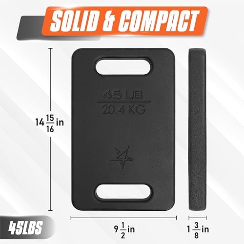 Yes4All Rucking Weight 10 LB, Cast Iron, Ergonomic Handle, Protective Finish, Fitness Walking, Hiking, Resistance Traini