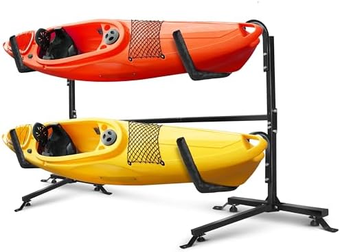 Yes4All 175 lbs Durable Steel Outdoor Kayak Stand for Storage in Garage, Ideal for Kayaks and Surfboards, Features Locki