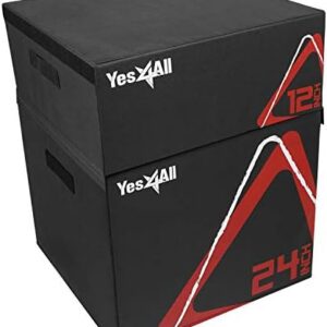 Yes4All Adjustable Soft Plyo Box - 12 Inch Black, 24 Inch Black