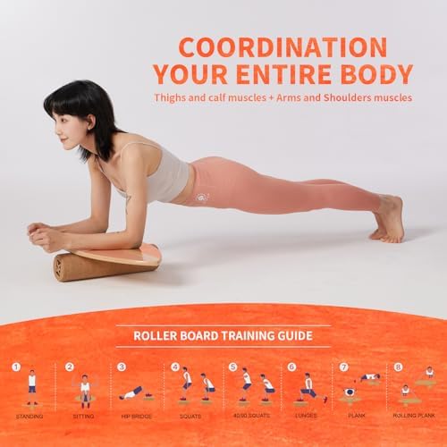 XCMAN Surf Balance Board Trainer for Adults and Kids - Non Slip Surface|Balance Board for Surfing,Snowboarding,Skateboar