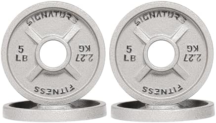 Fitvids Deep Dish 2-Inch Olympic Cast Iron Weight Plates with E-Coating Strength Training Equipment for Home Gyms and Fi