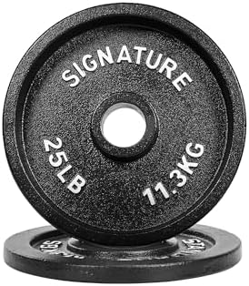 Fitvids Deep Dish 2-Inch Olympic Cast Iron Weight Plates with E-Coating Strength Training Equipment for Home Gyms and Fi