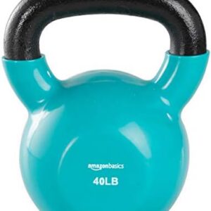 Amazon Basics Vinyl Kettlebell for Home Workouts and Fitness Exercises | Amazon Basics Vinyl Kettlebell - Easy Grip, Ad