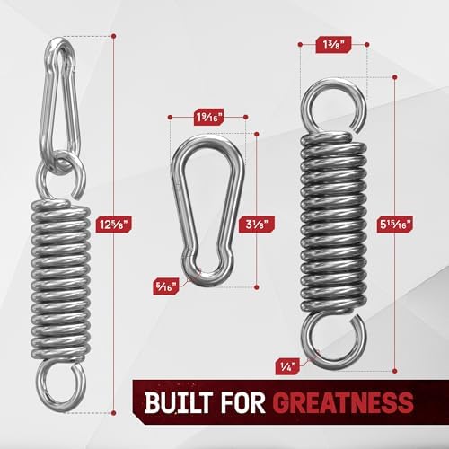 Yes4All Punching Bag Hanger, Heavy Bag Spring 555 LB Capacity, Indoor & Outdoor Mounting, Strong & Durable for Boxing Ba