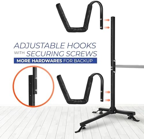 Yes4All 175 lbs Durable Steel Outdoor Kayak Stand for Storage in Garage, Ideal for Kayaks and Surfboards, Features Locki