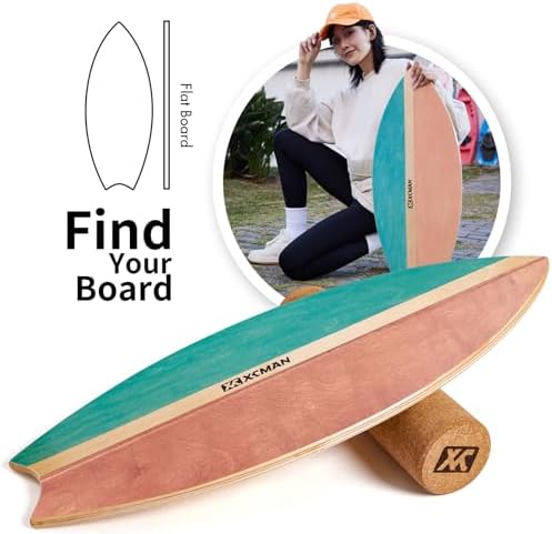 XCMAN Surf Balance Board Trainer for Adults and Kids - Non Slip Surface|Balance Board for Surfing,Snowboarding,Skateboar