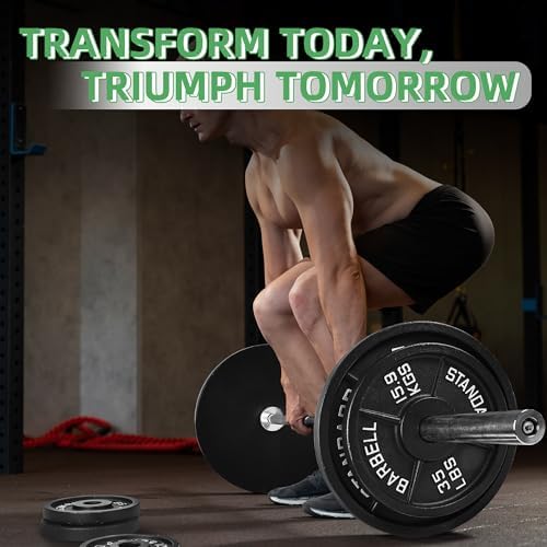 Fitvids Olympic Cast Iron Weight Plate 2-Inch for Strength Training & Weightlifting, Home Gym, Multiple Weights Availabl