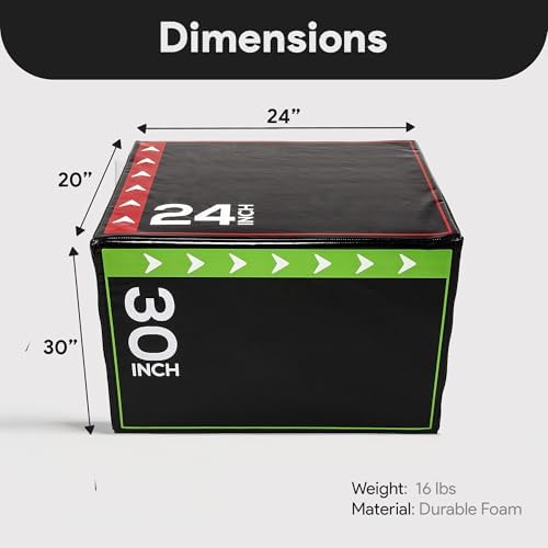 BalanceFrom 3-in-1 Foam Plyometric Jump Box - Multiple Height Options for Home Gym Strength and Agility Training