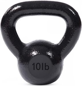 JFIT Cast Iron Kettlebell Weights for Home Gym Fitness Lovers | JFIT 10 LB Cast Iron Kettlebells for Home Workouts Stre