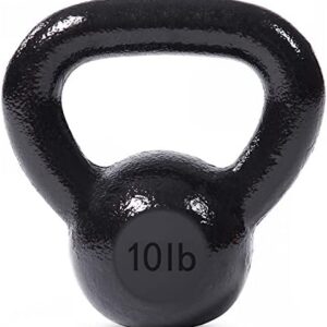 JFIT Cast Iron Kettlebell Weights for Home Gym Fitness Lovers | JFIT 10 LB Cast Iron Kettlebells for Home Workouts Stre
