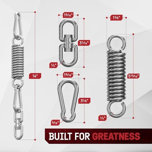 Yes4All Punching Bag Hanger, Heavy Bag Spring 555 LB Capacity, Indoor & Outdoor Mounting, Strong & Durable for Boxing Ba