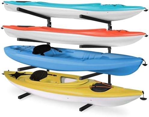 Yes4All 175 lbs Durable Steel Outdoor Kayak Stand for Storage in Garage, Ideal for Kayaks and Surfboards, Features Locki