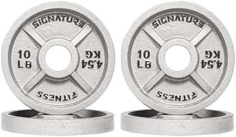 Fitvids Deep Dish 2-Inch Olympic Cast Iron Weight Plates with E-Coating Strength Training Equipment for Home Gyms and Fi