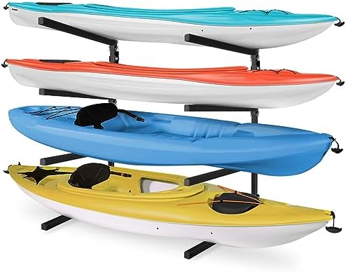 Yes4All 175 lbs Durable Steel Outdoor Kayak Stand for Storage in Garage, Ideal for Kayaks and Surfboards, Features Locki