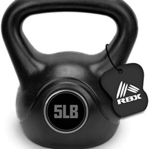 RBX Cement Kettlebell for CrossFit Training with Shock-Proof Plastic Coating