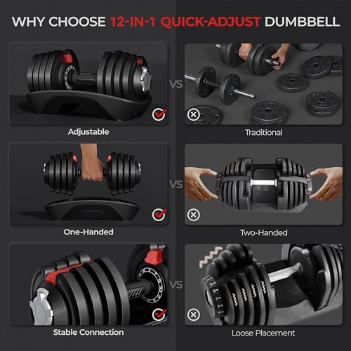 Yaheetech Adjustable Dumbbell Set for Men/Women Home Gym Strength Training Equipment Yaheetech Adjustable Dumbbells Fast