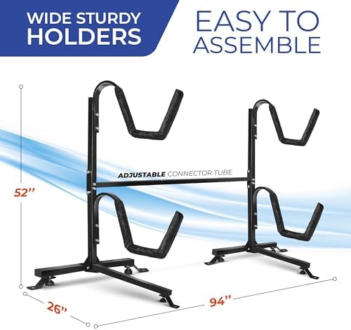 Yes4All 175 lbs Durable Steel Outdoor Kayak Stand for Storage in Garage, Ideal for Kayaks and Surfboards, Features Locki