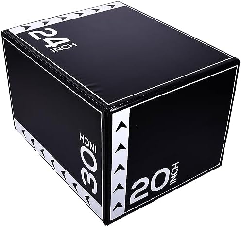 BalanceFrom 3-in-1 Foam Plyometric Jump Box - Multiple Height Options for Home Gym Strength and Agility Training