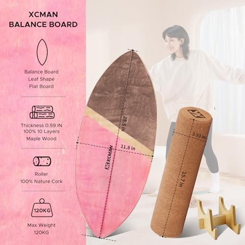 XCMAN Surf Balance Board Trainer for Adults and Kids - Non Slip Surface|Balance Board for Surfing,Snowboarding,Skateboar