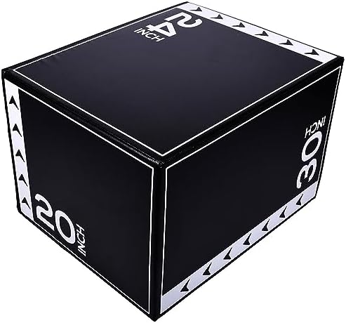 BalanceFrom 3-in-1 Foam Plyometric Jump Box - Multiple Height Options for Home Gym Strength and Agility Training