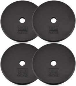 Yes4All Standard 1" Cast Iron Weight Plate - Perfect for Home Gym Strength Training - Multiple Weight: 5LB to 25LB (Sing