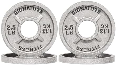 Fitvids Deep Dish 2-Inch Olympic Cast Iron Weight Plates with E-Coating Strength Training Equipment for Home Gyms and Fi