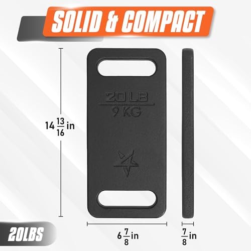 Yes4All Rucking Weight 10 LB, Cast Iron, Ergonomic Handle, Protective Finish, Fitness Walking, Hiking, Resistance Traini