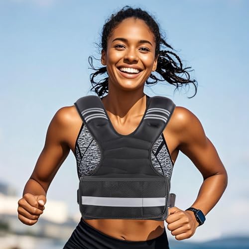 Weighted Vest Woman 6-12lb/12-18lb for Walking and Strength Training Weighted Vest Woman with 6 Irensand Weights for W