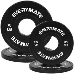 Everymate Black Changeable Weight Plates 1.25LB |5LB 5LB Set Fractional Olympic Bumper Plates for Cross Training Steel I