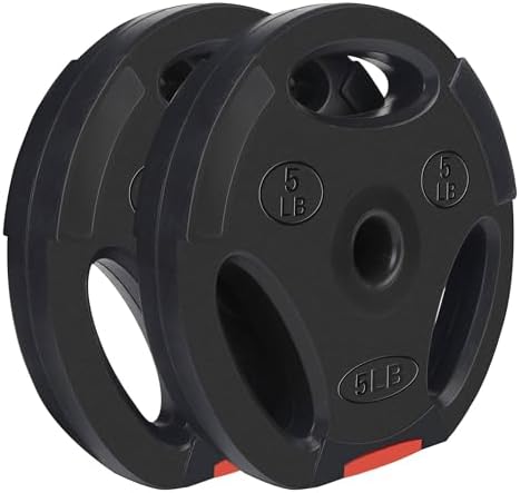 Fitvids Vinyl Standard 1-Inch Plate Weight Plate Set for Strength Training and Weightlifting Users Looking for Reliable