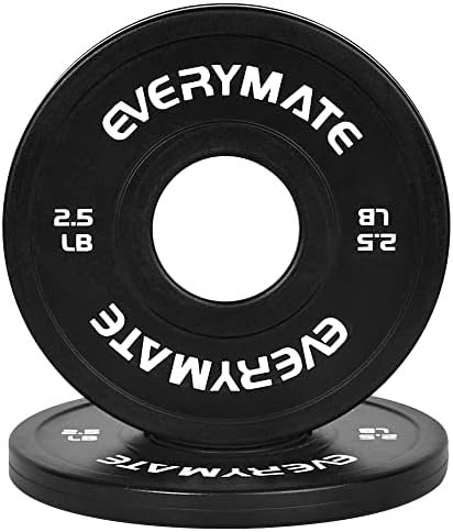 Everymate Black Changeable Weight Plates 1.25LB |5LB 5LB Set Fractional Olympic Bumper Plates for Cross Training Steel I