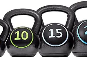 Yaheetech 4 Piece Kettlebell Sets for Women & Men for Full Body Workout & Exercise Fitness 5lb, 10lb, 15lb, 20lb