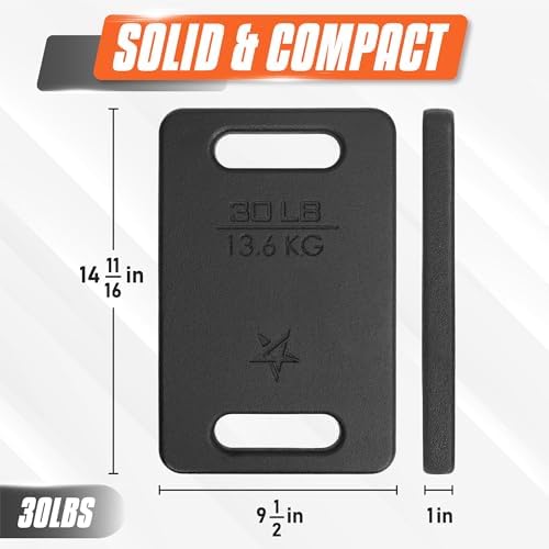 Yes4All Rucking Weight 10 LB, Cast Iron, Ergonomic Handle, Protective Finish, Fitness Walking, Hiking, Resistance Traini