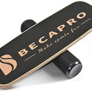 Wooden Balance Board Trainer with Adjustable Stoppers for Fitness Workouts -3 Distance Options | Adjustable Distance Wo