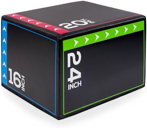 BalanceFrom 3-in-1 Foam Plyometric Jump Box - Multiple Height Options for Home Gym Strength and Agility Training