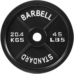 Fitvids Olympic Cast Iron Weight Plates 2-Inch Stackable Including 5FT Olympic Barbell, 100 Pounds Set (85 Lbs Plates +