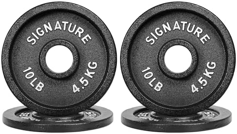 Fitvids Deep Dish 2-Inch Olympic Cast Iron Weight Plates with E-Coating Strength Training Equipment for Home Gyms and Fi