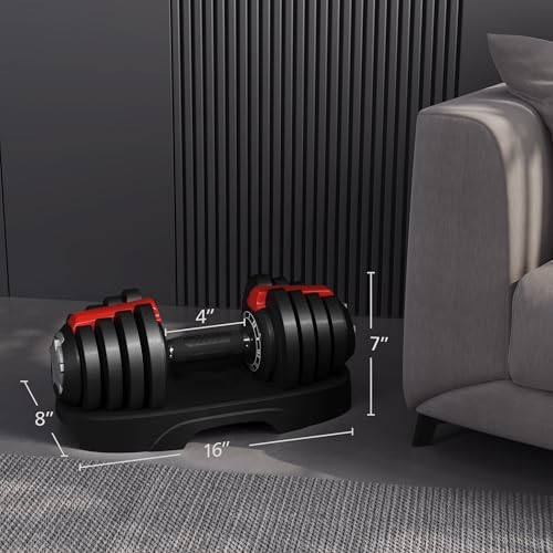Yaheetech Adjustable Dumbbell Set for Men/Women Home Gym Strength Training Equipment Yaheetech Adjustable Dumbbells Fast