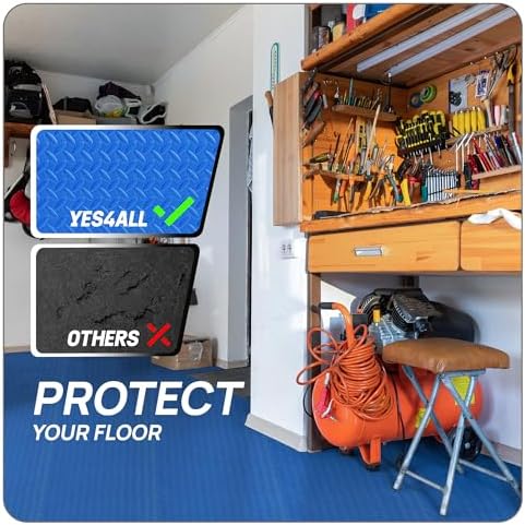 Yes4All 24SQFT-120SQFT Exercise Mat for Home Gym Users, Durable EVA Interlocking Foam Tiles with Border Design for Fitne