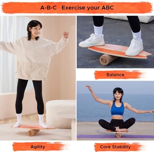 XCMAN Surf Balance Board Trainer for Adults and Kids - Non Slip Surface|Balance Board for Surfing,Snowboarding,Skateboar