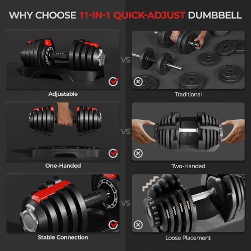 Yaheetech Adjustable Dumbbell Set for Men/Women Home Gym Strength Training Equipment Yaheetech Adjustable Dumbbells Fast