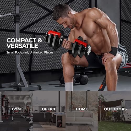 Yaheetech Adjustable Dumbbell Set for Men/Women Home Gym Strength Training Equipment Yaheetech Adjustable Dumbbells Fast