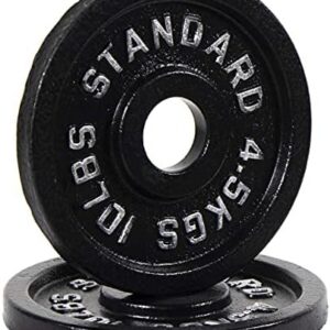 Fitvids Olympic Cast Iron Weight Plate 2-Inch for Strength Training & Weightlifting, Home Gym, Multiple Weights Availabl