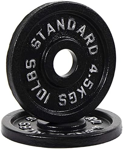 Fitvids Olympic Cast Iron Weight Plate 2-Inch for Strength Training & Weightlifting, Home Gym, Multiple Weights Availabl
