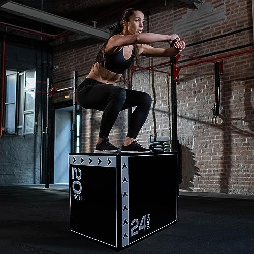 BalanceFrom 3-in-1 Foam Plyometric Jump Box - Multiple Height Options for Home Gym Strength and Agility Training