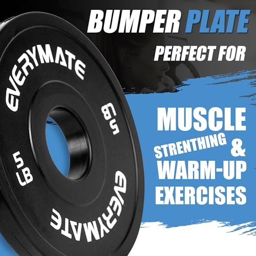 Everymate Black Changeable Weight Plates 1.25LB |5LB 5LB Set Fractional Olympic Bumper Plates for Cross Training Steel I