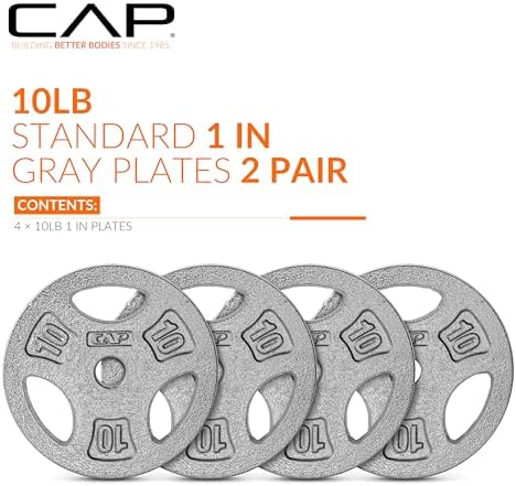 Standard CAP Barbell 1-Inch Grip Weight Plates for Home Gym Enthusiasts | CAP Barbell 1-Inch Grip Weight Plates with Du