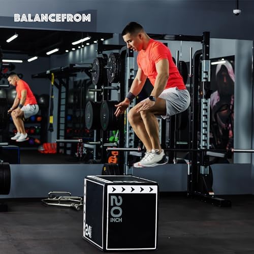 BalanceFrom 3-in-1 Foam Plyometric Jump Box - Multiple Height Options for Home Gym Strength and Agility Training