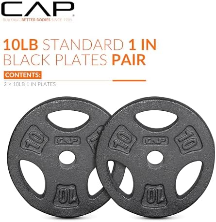Standard CAP Barbell 1-Inch Grip Weight Plates for Home Gym Enthusiasts | CAP Barbell 1-Inch Grip Weight Plates with Du