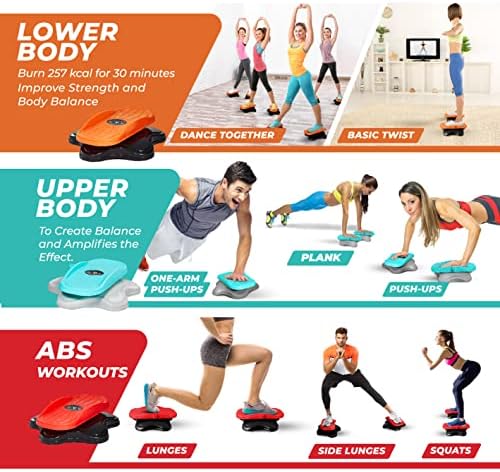 Yes4All 15 inch XXL Ab Twister Board for Full Body Toning Workout, Noise-Free Twisting Stepper, Aerobic Exercise, 2pcs i